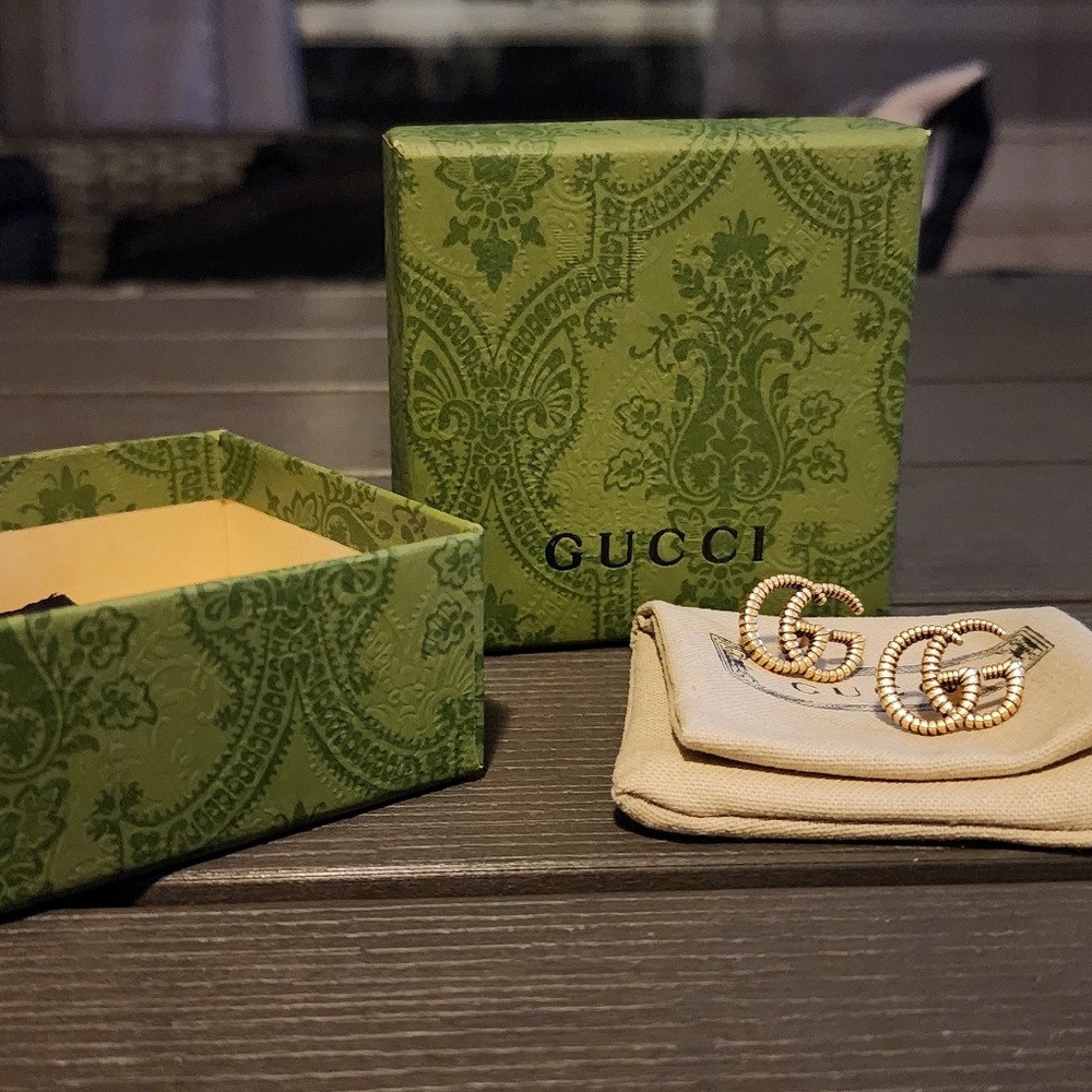 Gucci Gold-Tone GG Stud Earrings